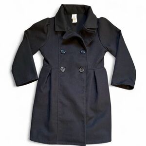 Girls Classic Black Kids Peacoat. Size 8 Made in USA